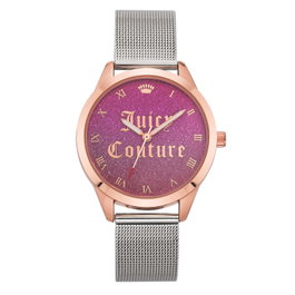Juicy Couture JC1279HPRT con caja rosa y correa plateada