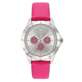 Juicy Couture JC1295SVHP con correa rosa y caja plateada