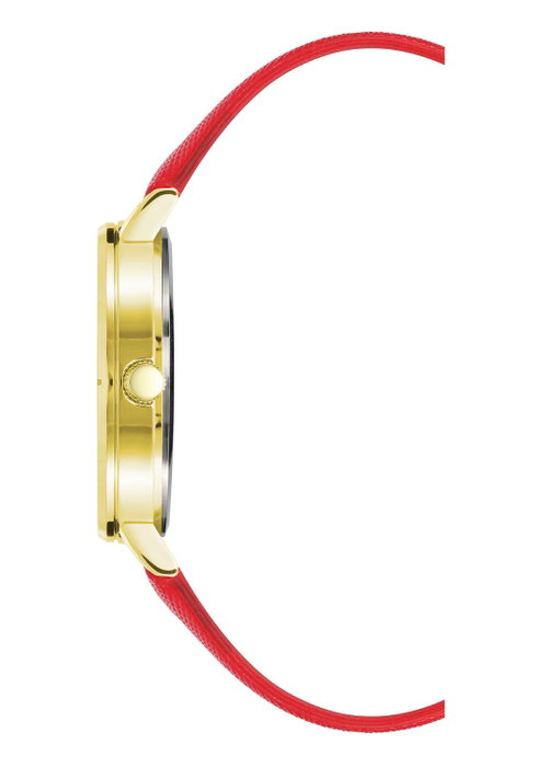 Juicy Couture Reloj Analógico JC1264GPRD con Correa Roja y Caja Dorada