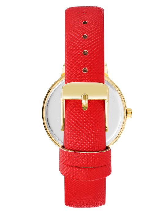 Juicy Couture Reloj Analógico JC1264GPRD con Correa Roja y Caja Dorada