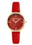 Juicy Couture Reloj JC1326GPRD con caja dorada y correa roja