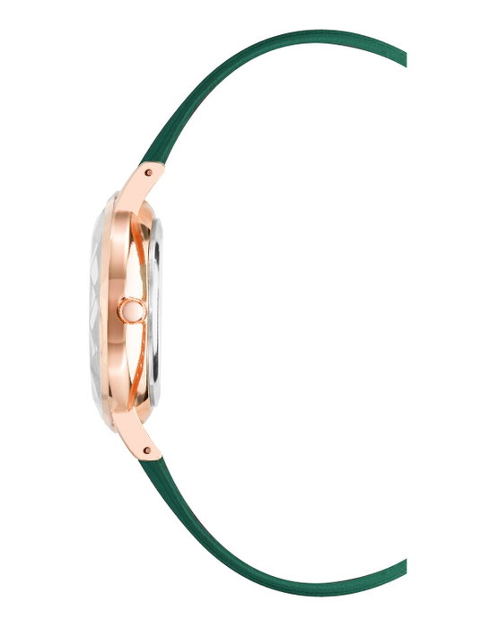 Juicy Couture JC1326RGGN con caja rosa y correa verde