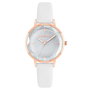 Juicy Couture JC1326RGWT con correa blanca y caja rosa
