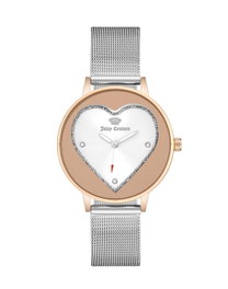 Juicy Couture Reloj JC1241SVRT para Mujer con Caja Rosa y Correa Plateada