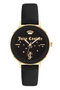 Juicy Couture Reloj JC1264GPBK con correa negra y caja dorada