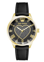 Juicy Couture JC1300GPBK con caja dorada y correa negra