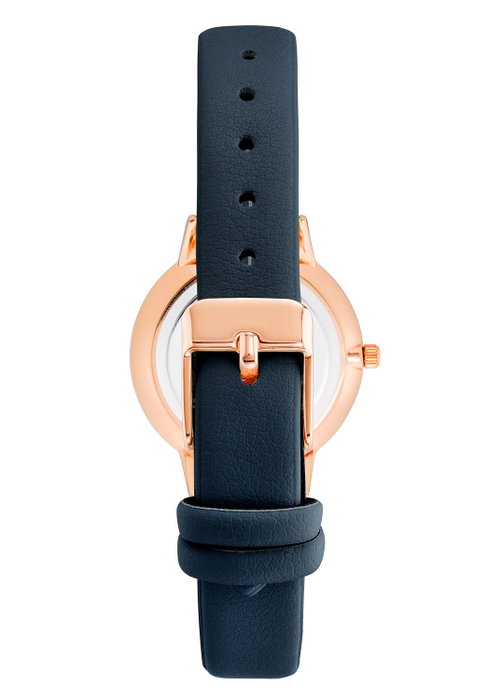 Juicy Couture JC1326RGNV con correa azul y caja rosa