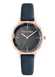 Juicy Couture JC1326RGNV con correa azul y caja rosa