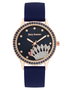 Juicy Couture Reloj JC1342RGNV con correa azul y caja rosa