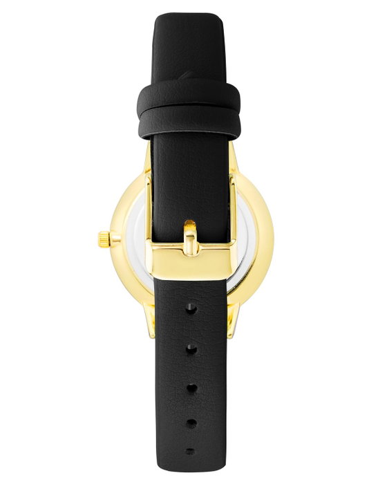 Juicy Couture Reloj JC1326GPBK con caja dorada y correa negra
