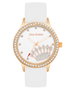 Juicy Couture JC1342RGWT con correa de silicona blanca y caja rosa