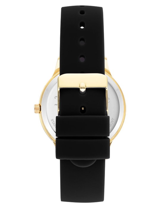 Juicy Couture Reloj JC1342GPBK con caja dorada y correa negra