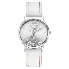 Juicy Couture Reloj JC1255WTWT para mujer con correa blanca