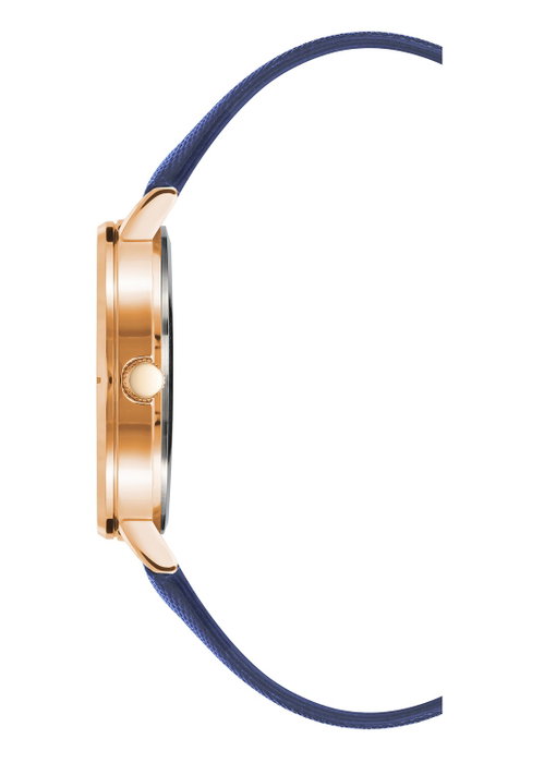 Juicy Couture Reloj JC1264RGNV con correa azul y caja rosa