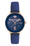 Juicy Couture Reloj JC1264RGNV con correa azul y caja rosa