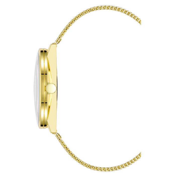 Nine West NW-2668CHGB Reloj Analógico Dorado con Esfera Beige