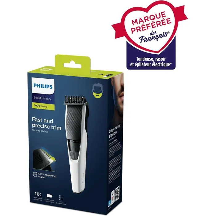 Philips Recortador de Barba BT3206/14 Series 3000 con Sistema Lift & Trim, Cuchillas Acero Inoxidable, 4 Accesorios, Batería Recargable Philips Recortador de Barba BT3206/14 Series 3000 con Sistema Lift & Trim, Cuchillas Acero Inoxidable, 4 Accesorios, Batería Recargable