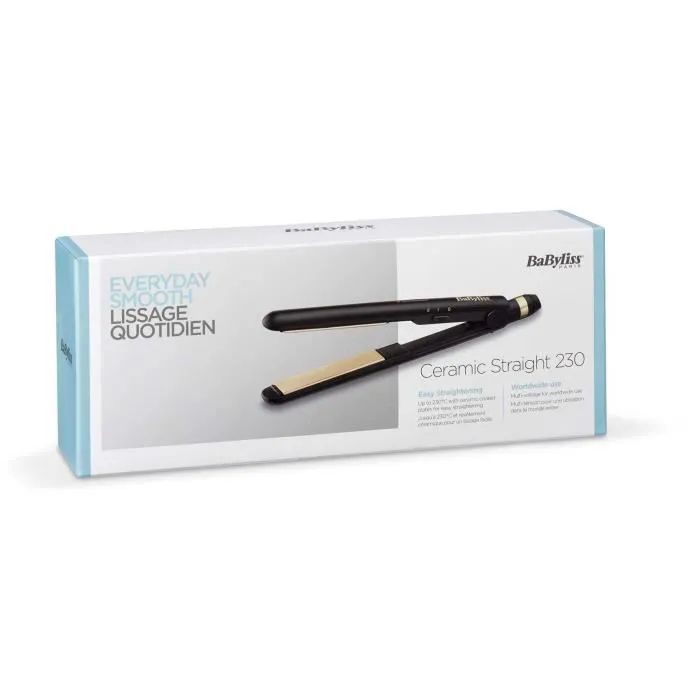Babyliss Plancha de pelo de viaje ceramic 230°C, placas 24x95mm Babyliss Plancha de pelo de viaje ceramic 230°C, placas 24x95mm