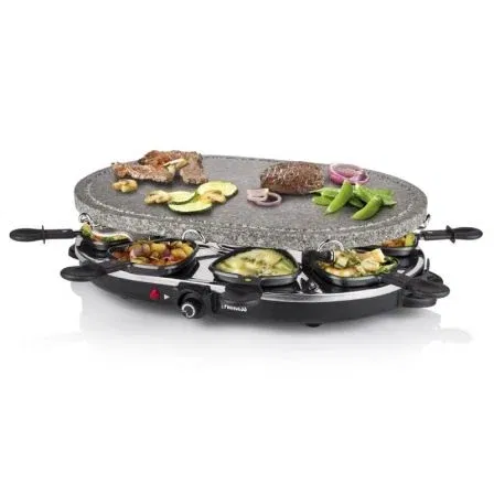 Princess Parrilla Oval Stone & Raclette 162720 para 8 Personas 1200W Plancha de Piedra Superficie 430x300mm
