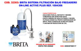 BRITA SISTEMA FILTRAC.BAJO FREGADERO ON-LINE ACTIVE PLUS 1004306