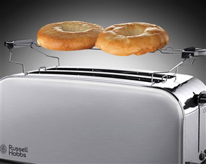 Russell Hobbs 23610-56 Tostador Eléctrico con 2 Ranuras Alargadas y Regulador de Tueste, Acabado Oxford