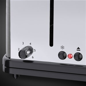 Russell Hobbs 23610-56 Tostador Eléctrico con 2 Ranuras Alargadas y Regulador de Tueste, Acabado Oxford