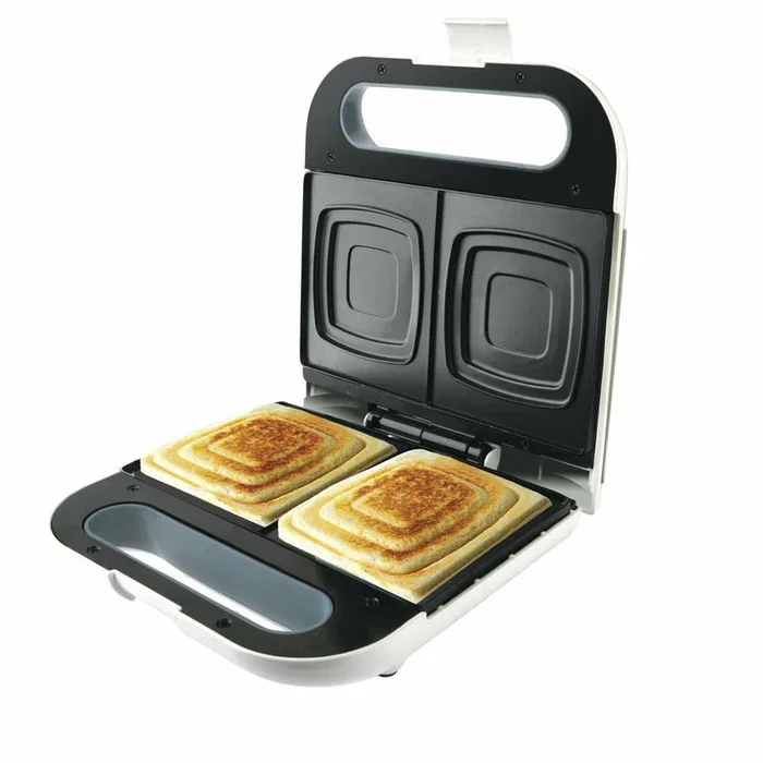 Taurus Sandwichera MySandwich para 1 Rebanada 800 W, Placas Cuadradas Antiadherentes, Indicador Temperatura, Blanco, 968947000