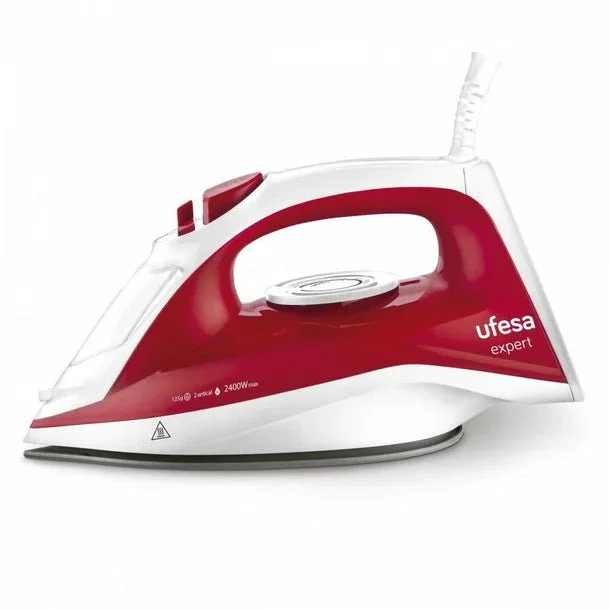 Ufesa Plancha a Vapor Expert PV1110C 2400W, 125 g/min Golpe de Vapor, Antical, Antigoteo, Color Rojo y Blanco - Ref. 80105142