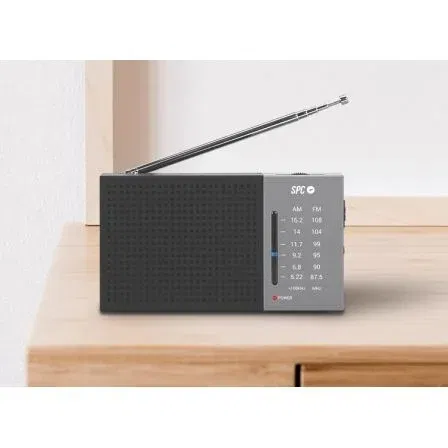 SPC Radio Portátil Jetty Lite 4584N Negra Analógica AM/FM Fácil Uso Altavoz Auriculares