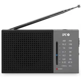 SPC Radio Portátil Jetty Lite 4584N Negra Analógica AM/FM Fácil Uso Altavoz Auriculares