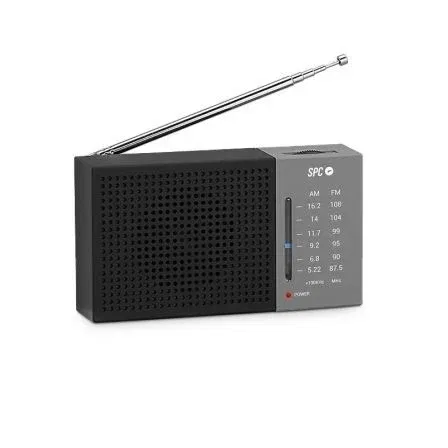 SPC Radio Portátil Jetty Lite 4584N Negra Analógica AM/FM Fácil Uso Altavoz Auriculares