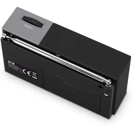 SPC Radio Portátil Jetty Lite 4584N Negra Analógica AM/FM Fácil Uso Altavoz Auriculares