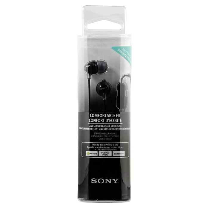 Sony MDR-EX15AP Auriculares In-ear con Micrófono Negro Sony MDR-EX15AP Auriculares In-ear con Micrófono Negro