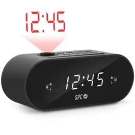 SPC Despertador Radio Frodi Max 4586N con Proyector LED, Radio FM, Alarma Dual y Función Snooze