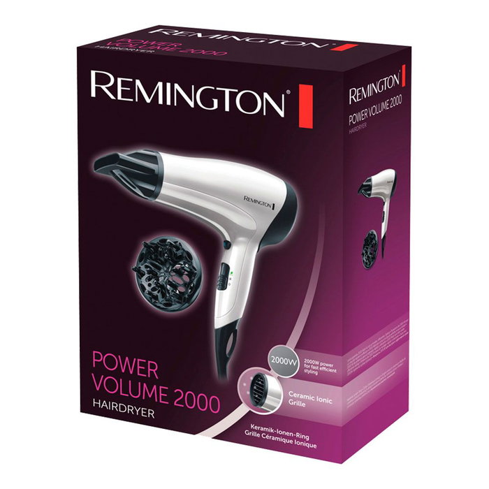 Remington Power Volume 2000 Secador de pelo Iónico 2000W Blanco / negro
