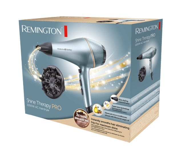 REMINGTON - Secador de Pelo Profesional AC 2200W, 3 Temperaturas y 2 Velocidades, Incluye Difusor