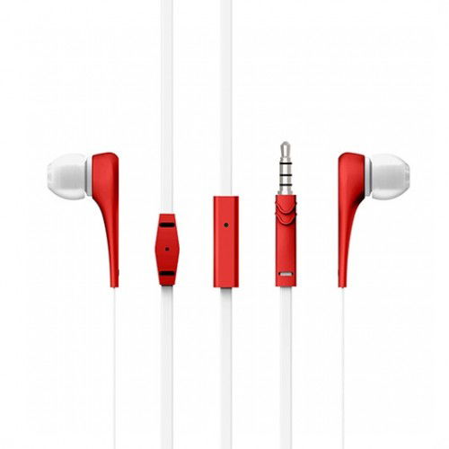 Energy Sistem Auriculares Style 1+ Intrauditivos con Micrófono y Control Multifunción - Cable Plano Antienredo - Rojo
