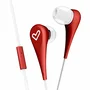 Energy Sistem Auriculares In-Ear Style 1+ con Micrófono y Botón Multifunción, Cable Plano de 1.2 m para Llamadas y Música, Color Rojo