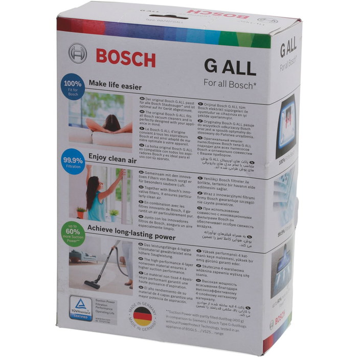 Bosch Bolsas de recambio para aspirador, 4 unidades