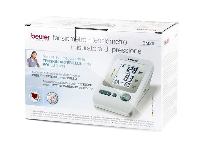 Beurer BM-26 Tensiómetro de Brazo con Pantalla Grande y Memoria para 4 Usuarios