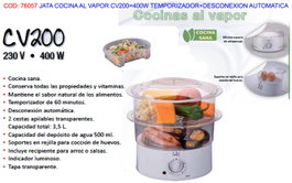 Jata Vaporera CV200 de 400W con capacidad de 3,5L