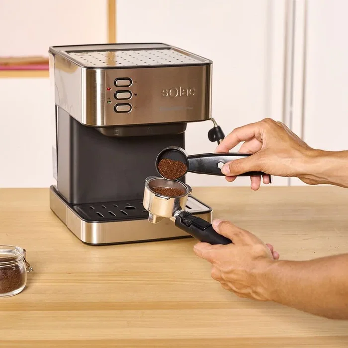 Solac CE4481 Cafetera Espresso Semi-automática Negro y Acero Inoxidable