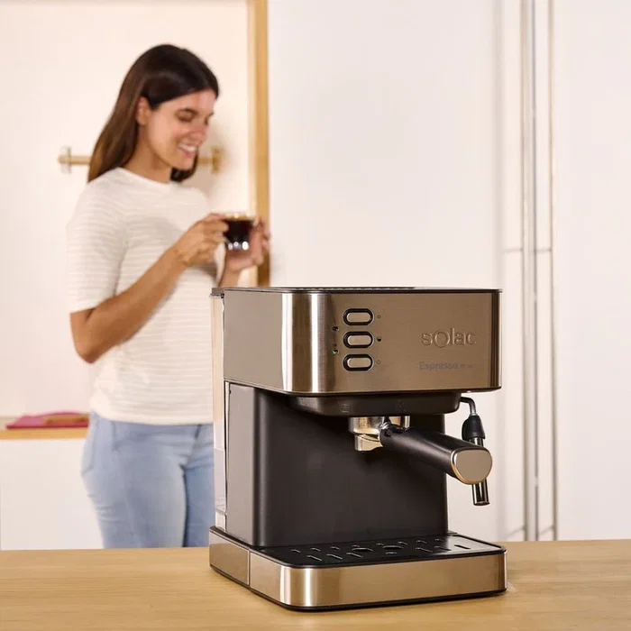Solac CE4481 Cafetera Espresso Semi-automática Negro y Acero Inoxidable