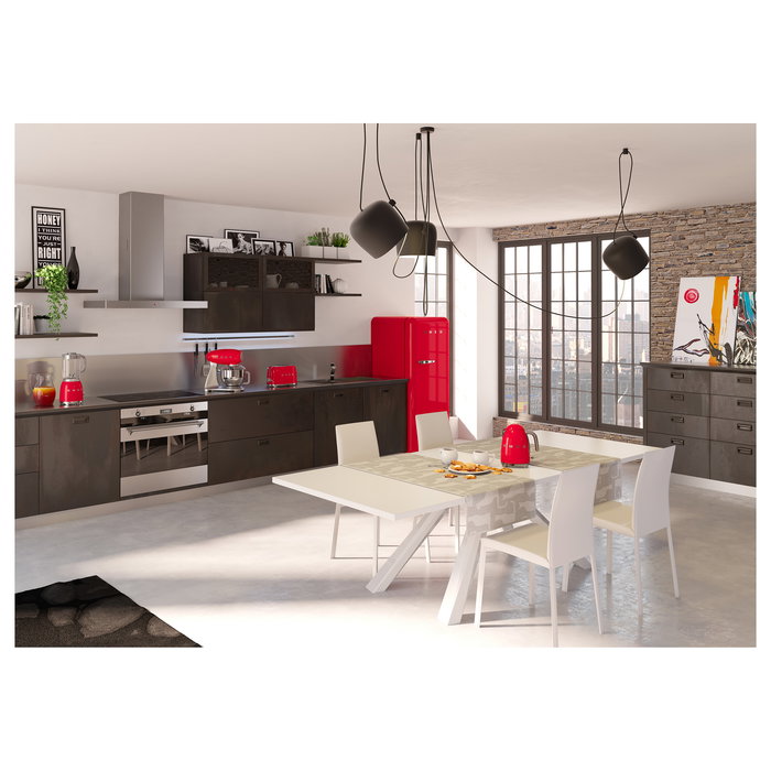 SMEG TSF01RDEU Tostador 2 Rebanadas, Rojo, Acero Inoxidable, 950W, Función Descongelar y Recalentar