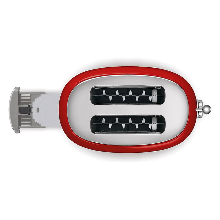 SMEG TSF01RDEU Tostador 2 Rebanadas, Rojo, Acero Inoxidable, 950W, Función Descongelar y Recalentar