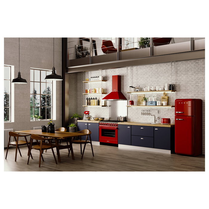 SMEG TSF01RDEU Tostador 2 Rebanadas, Rojo, Acero Inoxidable, 950W, Función Descongelar y Recalentar