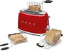 Smeg TSF01RDEU Tostadora de 2 Rebanadas Rojo