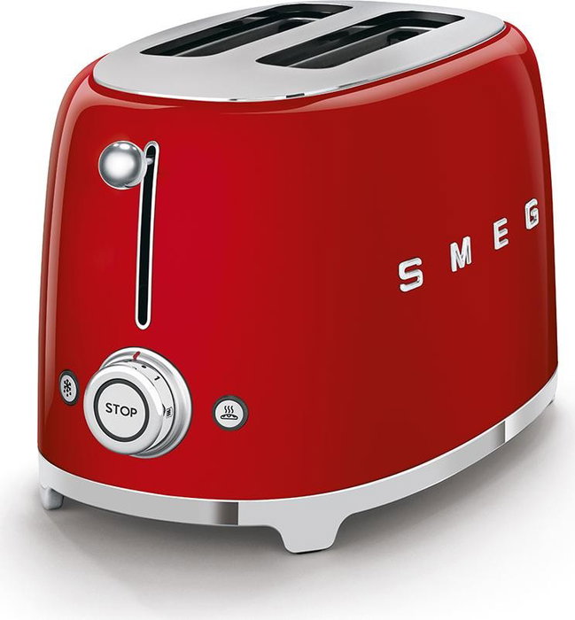 Smeg TSF01RDEU Tostadora de 2 Rebanadas Rojo