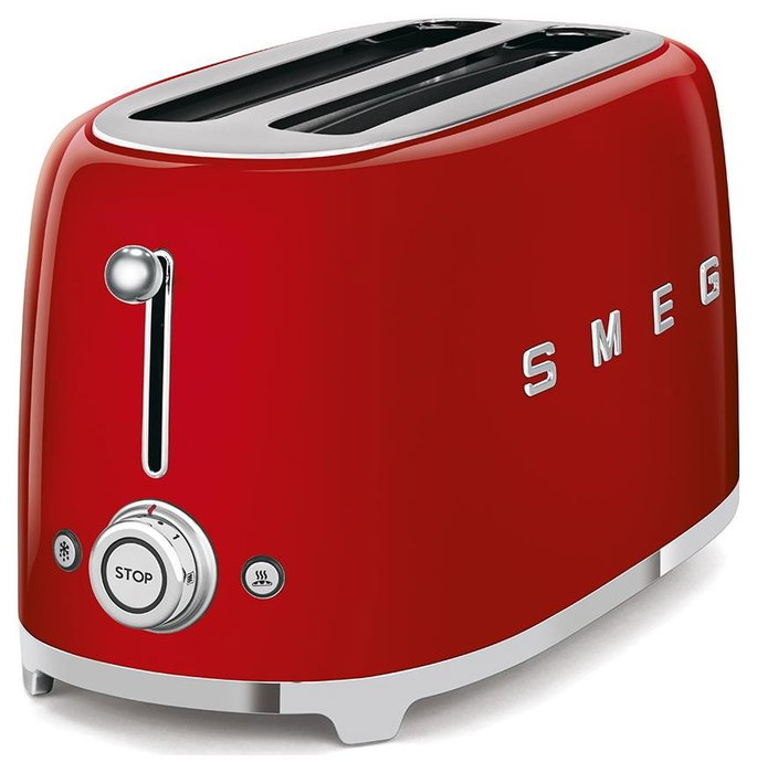 Smeg TSF02RDEU Tostadora Roja de 4 Rebanadas