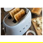 Smeg TSF01PBEU Tostador de 2 Rebanadas, Color Azul Pastel y Acero Inoxidable, 950 W, 6 Niveles de Tostado, Función Descongelar y Recalentar